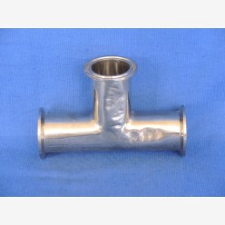 T-section sanitary pipe, 1.5" clamped